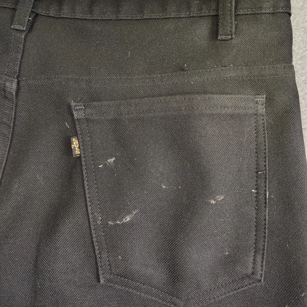 VTG 60's Levi's‎ Pants Dacron Polyester Men's Pleated Black 38x30 Distress
